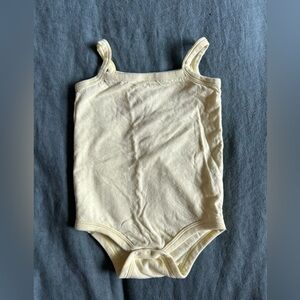 Primary Yellow pointelle spaghetti strap Sleeveless Bodysuit